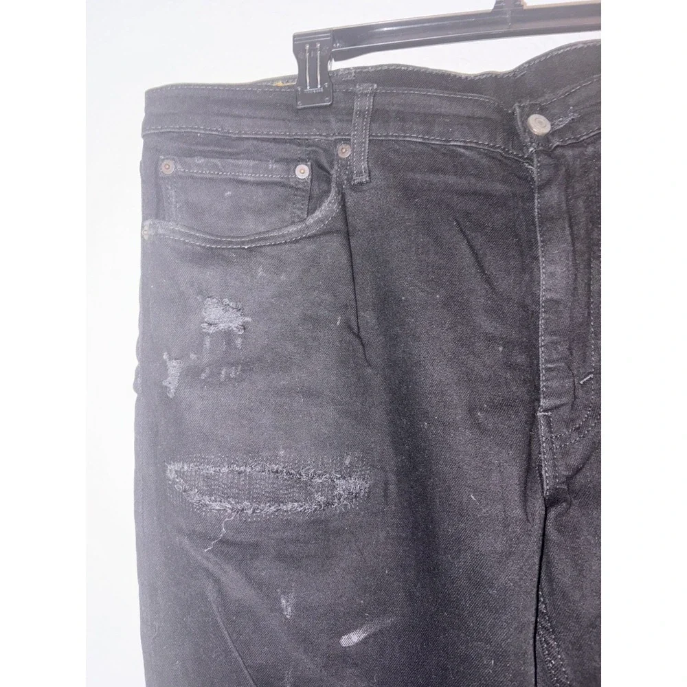 Levis 511 Slim Fit Distressed Black Jeans Mens 40x30 Ripped Denim